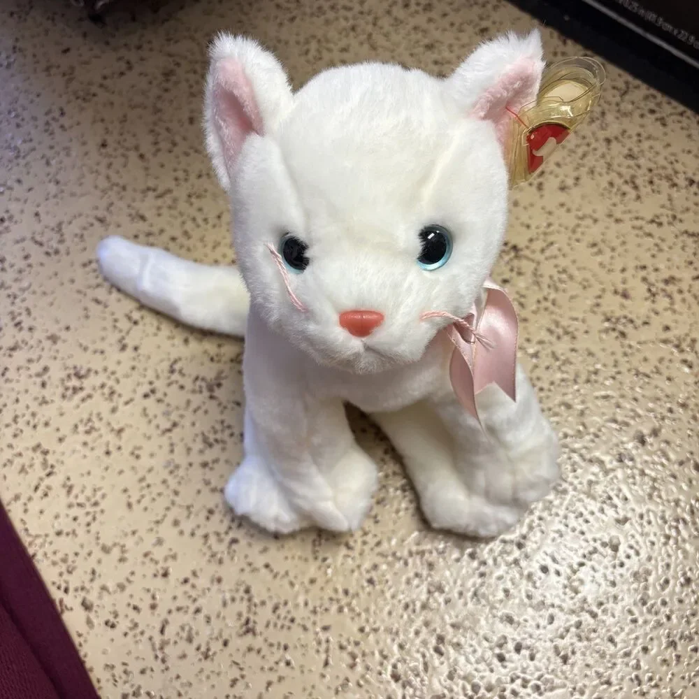Ty Beanie Buddies Collection Flip the White Cat Plush Stuffed Animal Toy Tags